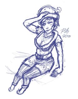 Heres a sketch i did on Thursday that i kinda forgot about, figured i&rsquo;d post it now.  Its an elf&hellip;  Don&rsquo;t know what she&rsquo;s sitting on so i&rsquo;m not sure i&rsquo;ll go any further with it.