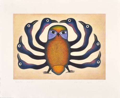 Kenojuak Ashevak (Canadian/Inuit artist) 1927 - 2013Guardian Owl, 1997etching and aquatint80 x 98 cm