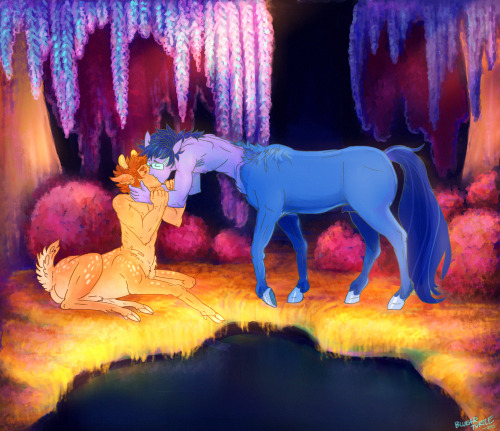 everlind:bluearturtle:Johnkat centaur smooches heavily inspired by Disney Fantasia ♥Centaurstuck bel