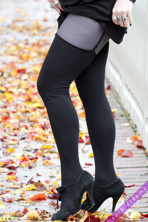 sockdreams:  Extraordinarily Longer Roll Top Thigh High | Dreamer Socks by Sock Dreams   Just like our Extraordinarily Longer Thigh High socks but without a top cuff, these are similar to traditional topless stockings in that they need garters or other