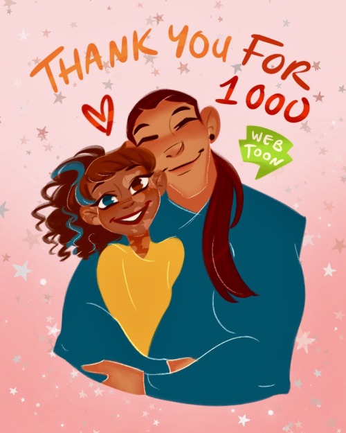 We hit ✨1000 subscribers✨ on Webtoon for Brielle & Bear and I’m SO FREAKIN EXCITED Head over and