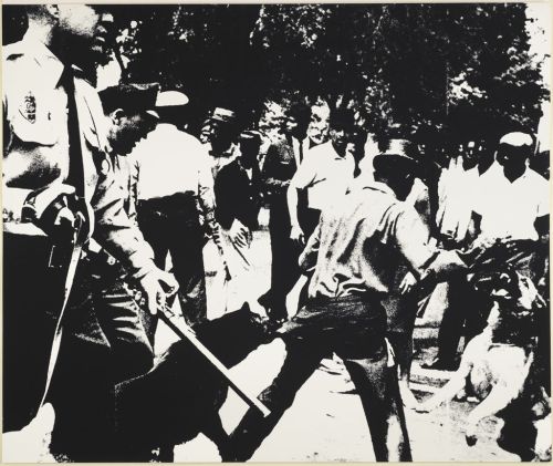fliegender:Andy Warhol, Birmingham Race Riot, 1964. Via grupaok