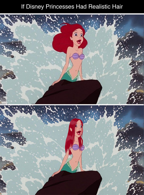 Disney Princesses With Realistic Hair by adult photos