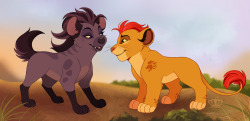 princessharumi:  “We make such a good team ! and you…you were really brave, Kion.”“Yeah? You were pretty brave too, Jasiri.” Oh man this took all day but it was so much fun going back into my roots and drawing this ! Jasiri is definitely my