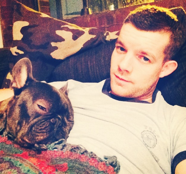unicorncrackaddict:  Russell Tovey and his french bulldog Rocky. *swoon* X 