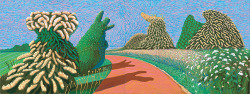 kutxx:  David Hockney, May Blossom on the Roman Road, 2009, oil on canvas. 