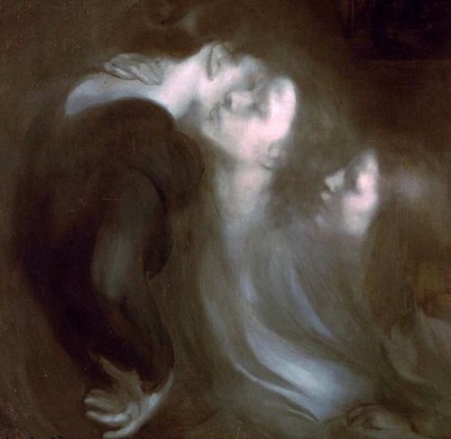 paintings-daily: ‘Her Mother’s Kiss’ 1899 by Eugène Carrière