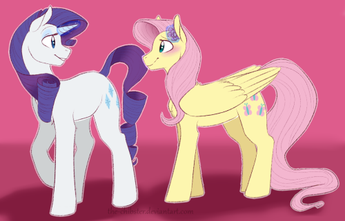 the-chibster:  Girly horses My part of the ship trade with art-of-the-breeThey requested RariShy yup c: Hope you like it!  <3