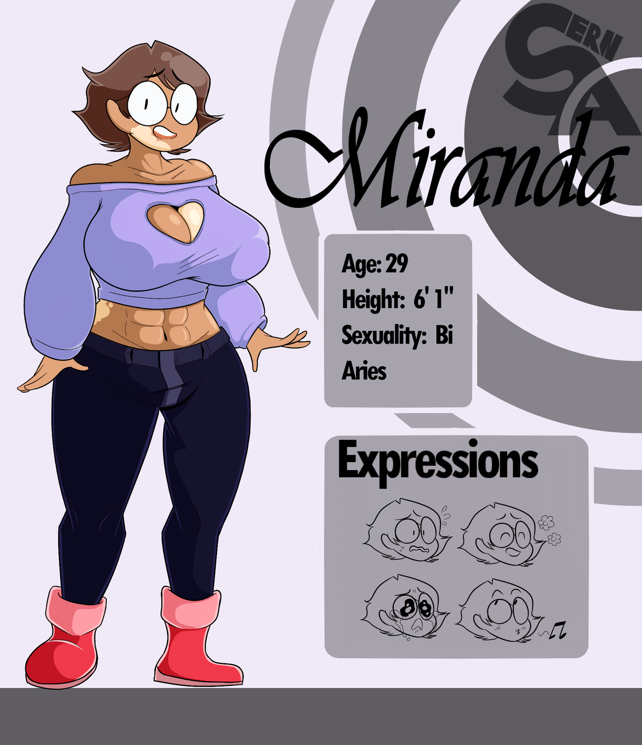 sernsen-art:New Character! Her name is Miranda, she’s a strong, tall, and pure