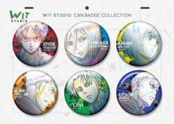 WIT Studio has released previews of a new can badge set, featuring original key frame sketches of Eren, Mikasa, Armin, Jean, Levi, and Erwin!Release Date: March 26th - 27th, 2016 (Sold at AnimeJapan 2016 convention)