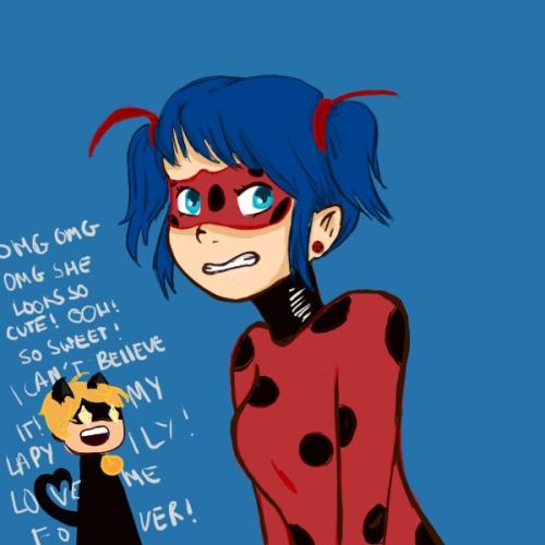 Add your own text on what Ladybug’s thinking :pI’ve always thought Marinette’ll look super cute with