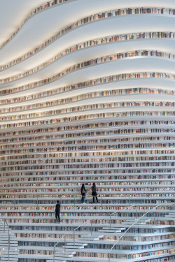 kinkeryandgeekery: alicestardis:   bibliotheca-sanctus:   Tianjin Binhai Library in Tianjin, China    @kinkeryandgeekery there’s another one!   It’s too clean I feel like I cant get overwhelmed by a book and just sit down by the shelf.    And yet,