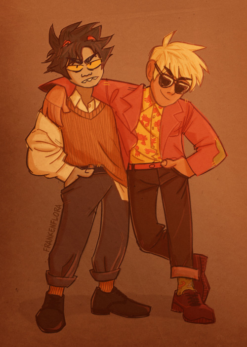 Davekat as professors!!I drew this a while ago for the Frock Off fashion zine which you can find her