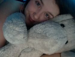 Cuddling with Mr. Snuggles while I do my homework &lt;3 Talk to me