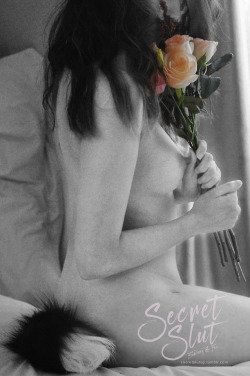 secretsgslut:  Hi!It’s been some time since we post original content. Miss us?This is a sneak peak of our new series called Flowers &amp; Fox.I am wearing a fox tail butt plug! Stay tuned and remember to support this post!