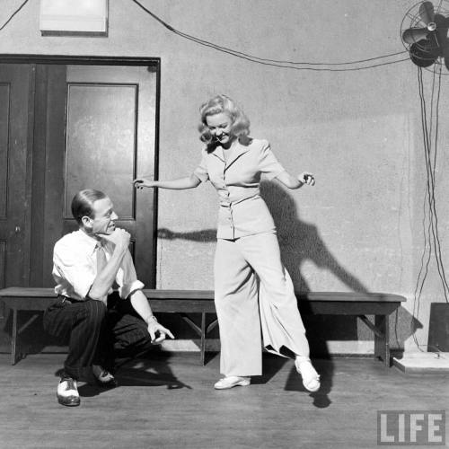 Fred Astaire and Marjorie Reynolds rehearsing for Holiday Inn(Eliot Elisofon. 1942)