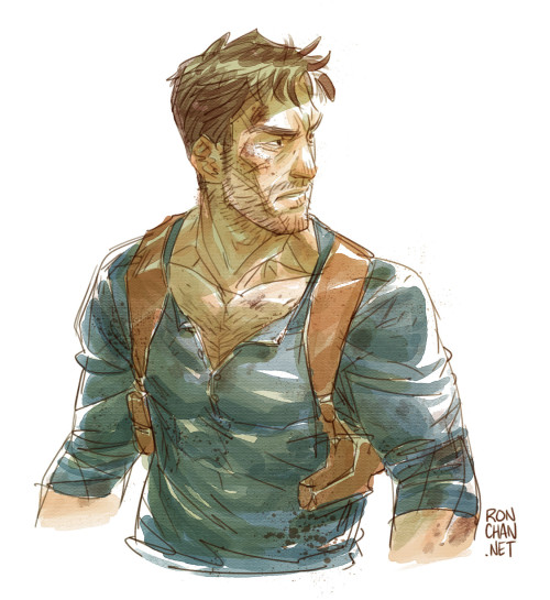 rondanchan:Afternoon doodle: A quickie Nathan Drake sketch! Can’t wait to play Uncharted 4 soooooooo