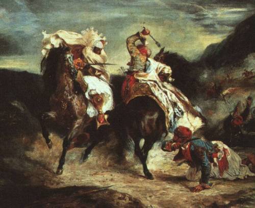 Combat Between the Giaour and the Pasha, 1826, Eugène DelacroixMedium: oil,canvas