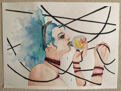 aspen-witch: “The Emergency of Balance” Watercolor portrait 6 October 2017