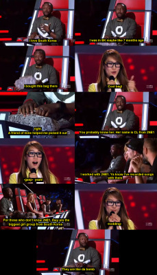 cassiecrackerrr:  Will.i.am mentioned 2NE1 on The Voice blind audition Australia 