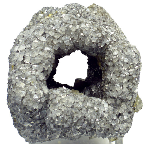 Unusual Siderite &ldquo;tube&rdquo; covered with Quartz and Fluorite - Boltsburn Mine, Weardale, Co.