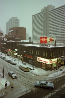 avardwoolaver:  Yonge and Elm, Toronto, 1982  From my new book “Toronto Flashback” (1980-1986) 