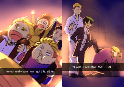 delusorcosplay:mistiqarts:bambz-art:Hange decides to snapchat Erwin’s birthday party. St