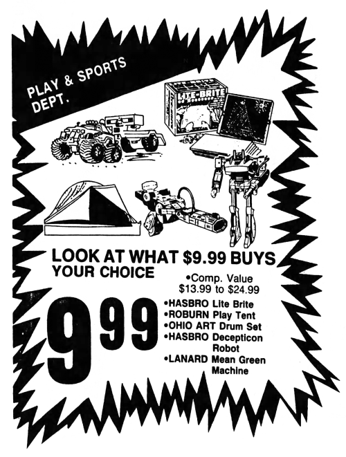 Vintage print ad, featuring Transformers G1 Shockwave, from 1986.