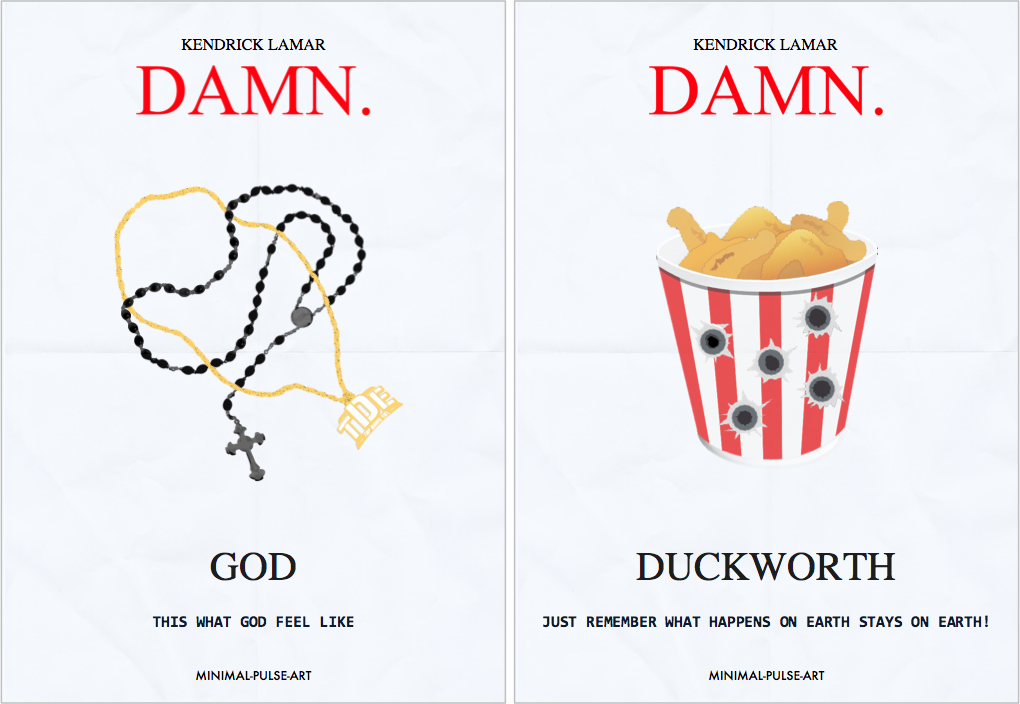 minimal-pulse: KENDRICK LAMAR - DAMN. (2017) -  Concept Posters  created by Minimal