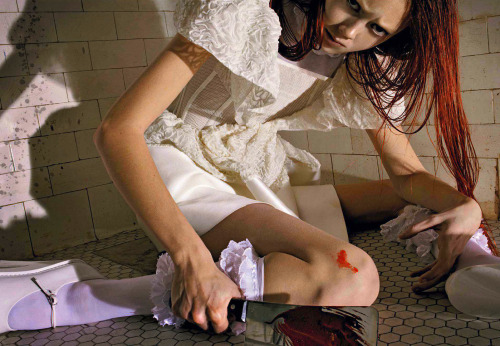 furples:  Vogue Italia April 2014Horror Movie￼Natalie Westling by Steven Meisel  