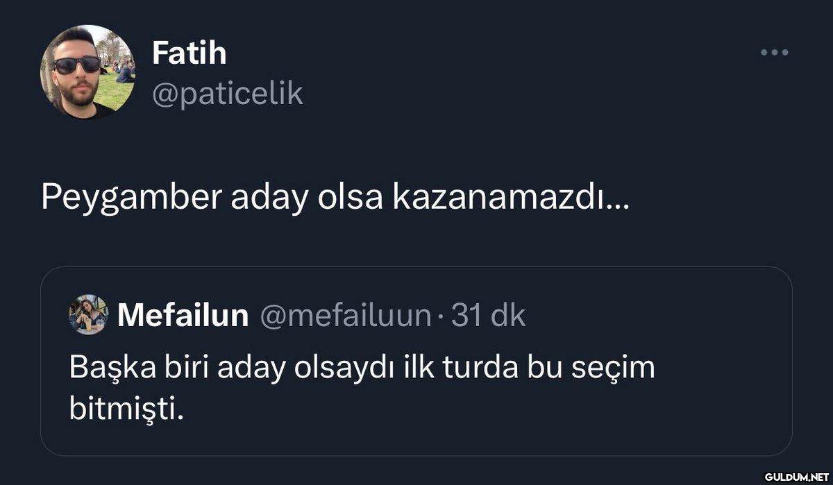 Fatih @paticelik Peygamber...