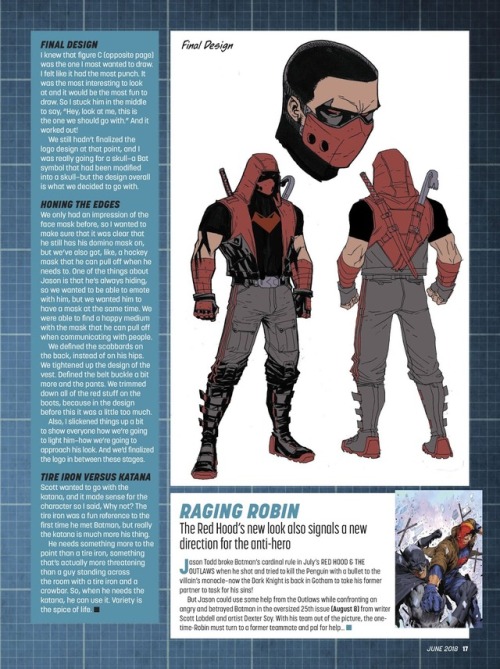 lifeandloveofafangirl: dailyjasontodd:  Jason’s new design, from DC Nation #3 (2018)  I mean, it’s awesome and stuff, but for like, OTHER PEOPLE!!!!! I’m not ready for change!!! I’m gonna miss the old hood. And the letter jacket. And the bat symbol.
