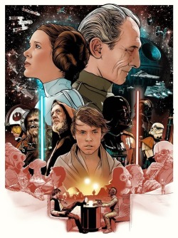 geekynerfherder:   ‘Star Wars’ Original Trilogy by Joshua Budich.12&quot; x 16&quot; gallery-quality giclee prints on Coldpress Natural 305 gsm- a high quality watercolor paper in signed and numbered limited editions of 100 of each for ำ each. Go