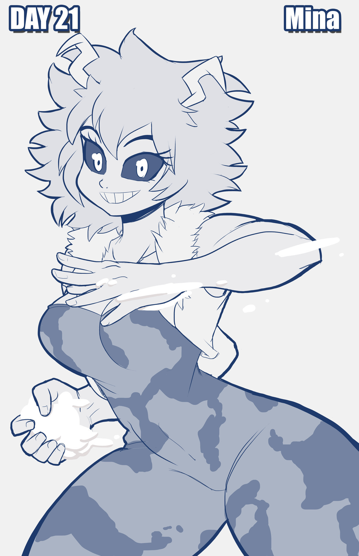 master-sweez:day 21 sketch. This time its Mina Ashido from my hero academia. slick