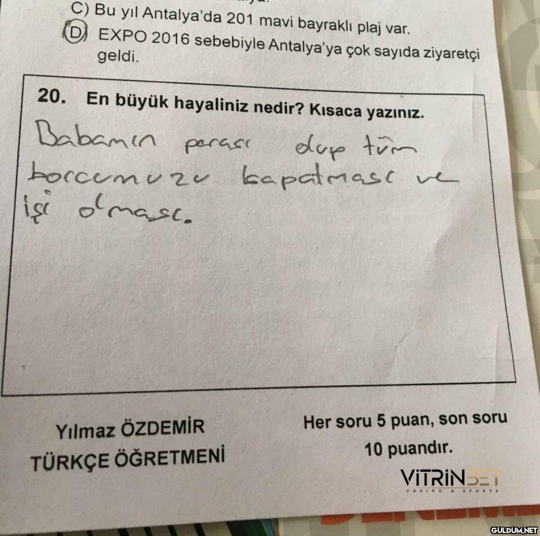 Bir çocuğun hayali bu...