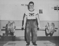 gohard-and-get-shredded93:  thoughtsandsquats:  John McLoughlin, who could two-finger deadlift 411 lbs.   Wtf