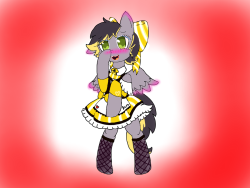 aero-replies:   kitty(mod): hai &gt;w&lt; so i could not resist drawing cute lil aero. so here i drew aero in glowy gold maid dress. and glowy makeup cuase it looks so adorable on him &gt;w&lt;. and about the outline im really bad at that &gt;m&lt; it