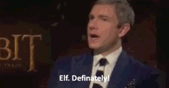 sociallyuncomfortable:  lokishappysolstice:  &ldquo;Would you rather go on a date with a dwarf, a hobbit or an elf?&rdquo; (x) Aka, the one where Martin realises he should stop talking. (1)   This is fucked up. No longer a fan of Martin Freeman.