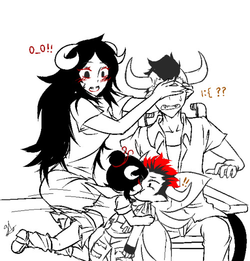 lunaticjin:  Little Beforus doodle 4 Noisily Noisily  [captor&pyrope&vantas] [ampora&peixes&vantas] [leijon&zahhak&vantas] 