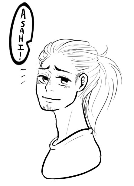 mmakotochan:  suga approves of the ponytail *thumbs up* while daichi is kinda surprised…