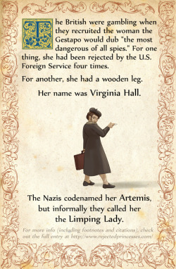 Rejectedprincesses:   Virginia Hall (1906-1982): The Most Dangerous Spy Of All 