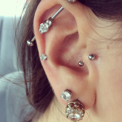 darkroastdemon: tragus piercing happened today