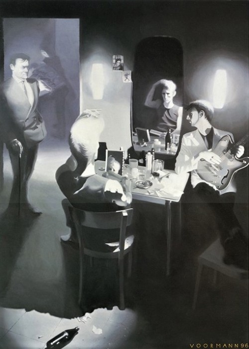 thecoleopterawithana:Photo-realistic oil paintings by Klaus Voormann, depicting the years he spent w