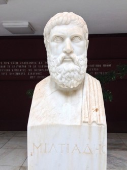 ahencyclopedia:  PEOPLE OF THE ANCIENT WORLD: Miltiades (Athenian General)   MILTIADES (c. 555-489 BCE) was the Athenian general who defeated the Persians at the Battle of Marathon in 490 BCE. The Greeks faced a Persian force of superior numbers led