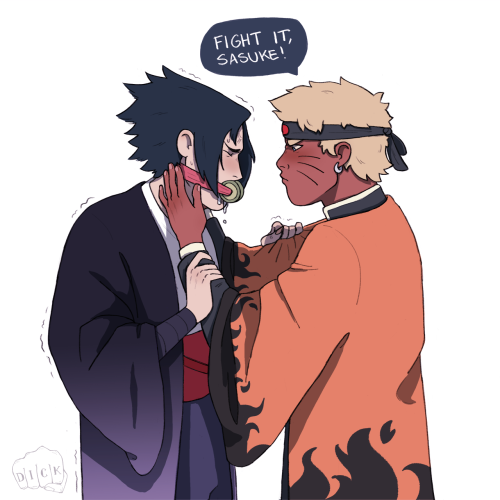 dickpuncherdraws: commissions for @sasukelesbian of a naruto kny au!