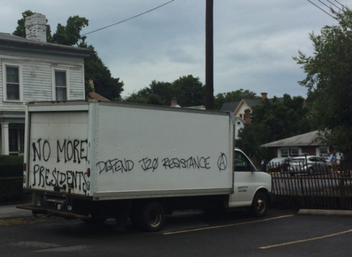 Ithaca, NY: Graffiti in Solidarity with J20 Defendants  July 28, 2017 - As a small act of solid