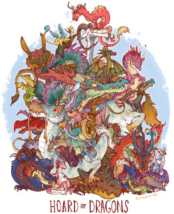 iguanamouth:UNUSUAL HOARD commission for urelk - pretty sure each dragon thinks theyre the collector of all the other ones 