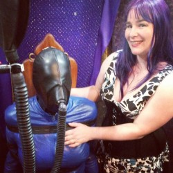 mistressaliceinbondageland: One last photo of our #gasmask #breathplay #bondage shenanigans! Keeping your feed full of #femdom #bdsm! #aliceinbondageland 