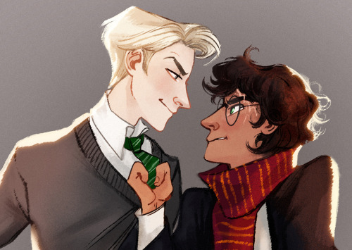 dis4daria:  and then Harry punched kissed him! :3this is sorta 8th year au, because i ignore epilogue 