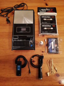 brutalbearemporium:   Rare 1973 vintage GE cassette tape recorder Model M8455a AC bias bundle  